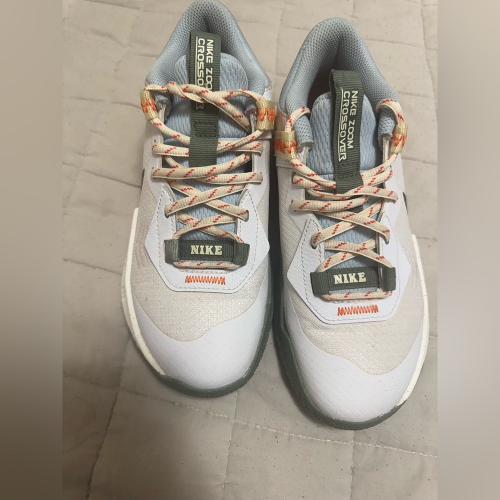Nike Zoom Crossover Youth 4Y Basketball Sneakers White Green Orange